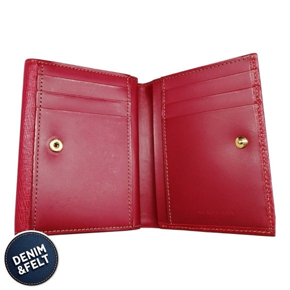 Burberry Women’s Red Leather Bifold Wallet w/ Coin Compartment | PRELOVED ♥️ - Picture 4 of 15